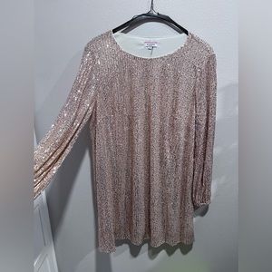 Gold Sequin Shift Dress